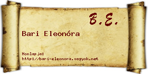 Bari Eleonóra névjegykártya